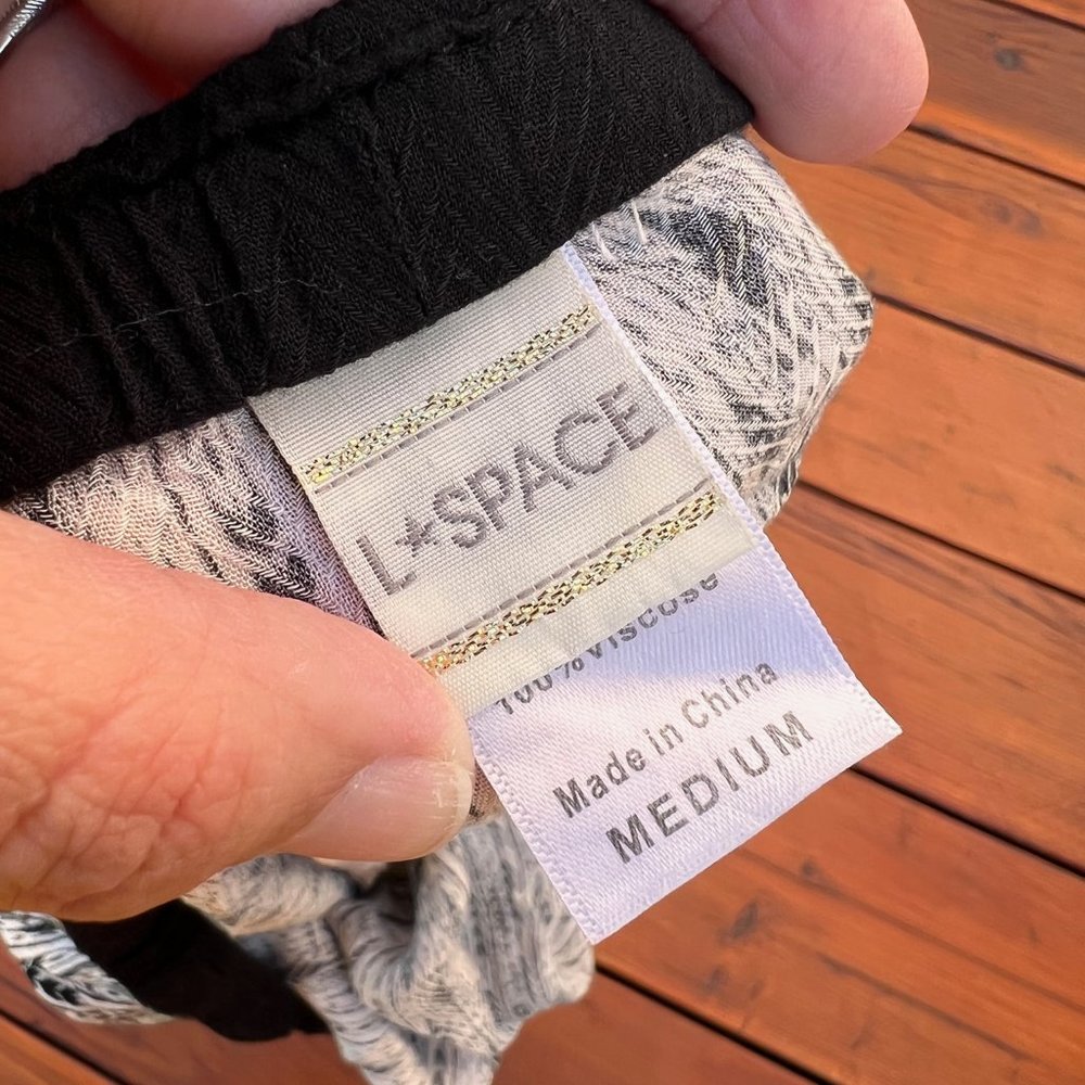 L*Space Black & White Pattern Drawstring Cropped … - image 4